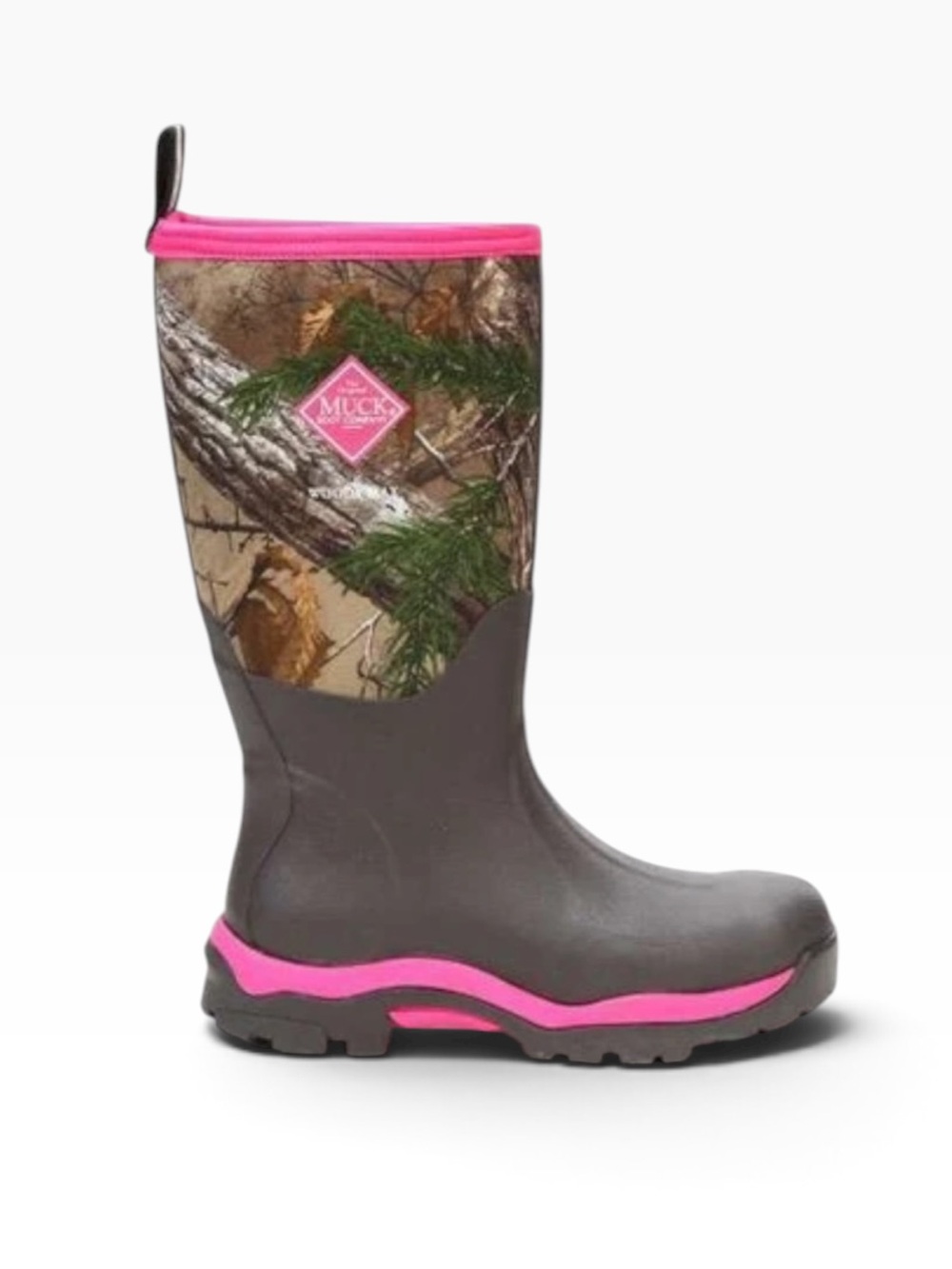 Muck Women's 9 Woody Max Rubber Hunting Boots Waterproof Brown Pink Camo
